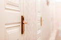 Corridor door hotel with automatic lock for visitor card. White tone