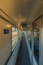 Corridor in fast expres train in Czech republic Royalty Free Stock Photo