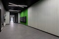 Corridor hall interior, with front door and elevator in many apartment building, with mailboxes with green walls Royalty Free Stock Photo