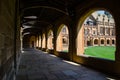 Corridor of heritage building at Sydney University, the image showing beautiful lights and its shadow. Royalty Free Stock Photo