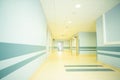 A long light corridor in a modern hospital Royalty Free Stock Photo