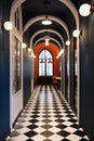 Corridor in hotel restaurant 1695522826886 2 Royalty Free Stock Photo