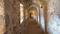 Corridor inside the Abbaye saint michel de Cuxa France Royalty Free Stock Photo