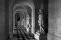 Corridor with marble statues in Chateau Versailles Royalty Free Stock Photo