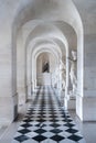 Corridor with marble statues in Chateau Versailles Royalty Free Stock Photo