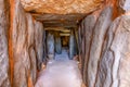 Corridor of megalithic monument of El dolmen de Soto Royalty Free Stock Photo