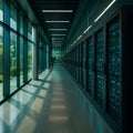 Corridor In Modern Data Center 081125 Royalty Free Stock Photo