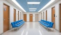 Corridor of modern office building. Empty long corridor in the modern office building Royalty Free Stock Photo