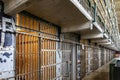 Corridor of the module and a block of the federal prison of Alcatraz Island located in the middle of San Francisco Bay. Royalty Free Stock Photo