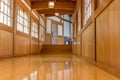 Corridor with polished wooden floor, Eiheiji, Japan Royalty Free Stock Photo