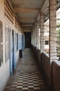 Corridor in S21 Tuol Sleng Genocide Museum Phnom Penh Cambodia Royalty Free Stock Photo