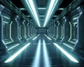 The corridor is a scifi futuristic one.