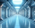 The corridor is a scifi futuristic one.