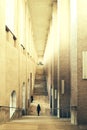 Corridor with tall columns in the museum