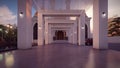 mosque corridor for ramadhan and eid al fitr 3d illustration