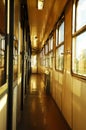 Corridor in the train wagon Royalty Free Stock Photo