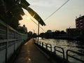 Corridor walking side Khlong Saen Saeb on sunset time