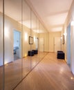 Corridor with wardrobes and mirrors Royalty Free Stock Photo