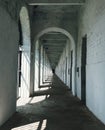 Corridor in a wing of the Port Blair Cellular Jail, Royalty Free Stock Photo