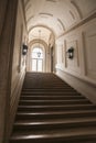 Corridors, arches and marble staircase of the Palace-Convent of Mafra