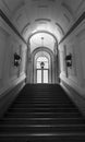 Corridors, arches and marble staircase of the Palace-Convent of Mafra