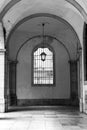 Corridors, arches and marble staircase of the Palace-Convent of Mafra