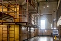 Corridors of the modules and blocks of the maximum security federal prison of Alcatraz located in the middle of the San Francisco Royalty Free Stock Photo