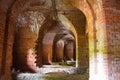 Corridors of the old fortification structure of red brick Royalty Free Stock Photo