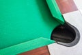 Corrner of table snooker hole . Royalty Free Stock Photo