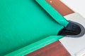 Corrner of table snooker hole . Royalty Free Stock Photo