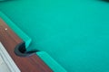 Corrner of table snooker hole . Royalty Free Stock Photo