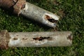 Corroded and Blocked Steel Household Pipes Royalty Free Stock Photo