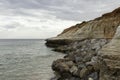 Corroded cliff faces at port noarlunga beach. Royalty Free Stock Photo