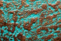 Corroded copper surface with verdigris Royalty Free Stock Photo