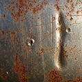 Corroded metal surface featuring distinct rust patterns and scratches. The texture Royalty Free Stock Photo