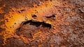 Corroded metal surface featuring layers of flaking rust with a Royalty Free Stock Photo