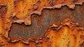 Edges where the rust has peeled revealing the darker oxidized iron Royalty Free Stock Photo