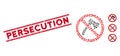 Scratched Persecution Line Seal and Mosaic No Axe Icon Royalty Free Stock Photo