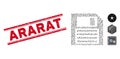 Grunge Ararat Line Seal and Mosaic Floppy Disk Icon