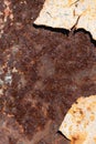Corroded rusty white metal surface background. Rust stains. Royalty Free Stock Photo