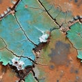 Corroded surface with green and blue oxidization Royalty Free Stock Photo
