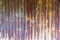 Corrosion of Corrugated Iron Sheet Metal. Abstract Texture and Background Royalty Free Stock Photo