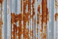 The corrosion of rusted galvanized zinc is the background