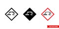 Corrosive hazard icon of 3 types color, black and white, outline. Isolated vector sign symbol