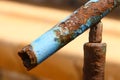 Corrosive rust on old iron. Rusty iron texture. Royalty Free Stock Photo