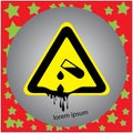 Corrosive substance or acid warning sign vector illustration