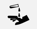 Corrosive Substance Icon Corrosion Chemical Hazard Hand Arm Black White Silhouette Symbol Sign Graphic Clipart Artwork Vector