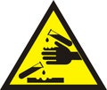 Corrosive warning sign Royalty Free Stock Photo