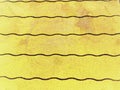 Corrugated canvas in modern golden yellow with violet wavy lines ideal for background, pattern, textile, website,paper,tapeta,abst Royalty Free Stock Photo