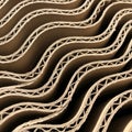 Corrugated cardboard layers arranged in a wavy pattern. The image showcases the Royalty Free Stock Photo